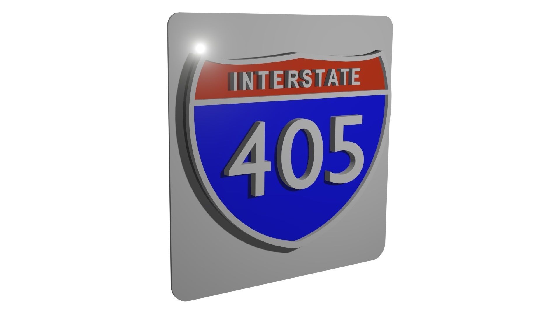 Sign Highway Interstate 405 3D model_1