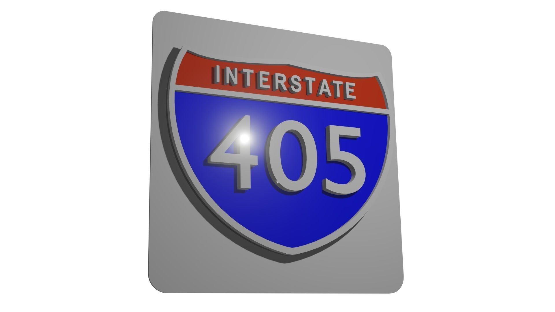 Sign Highway Interstate 405 3D model_2