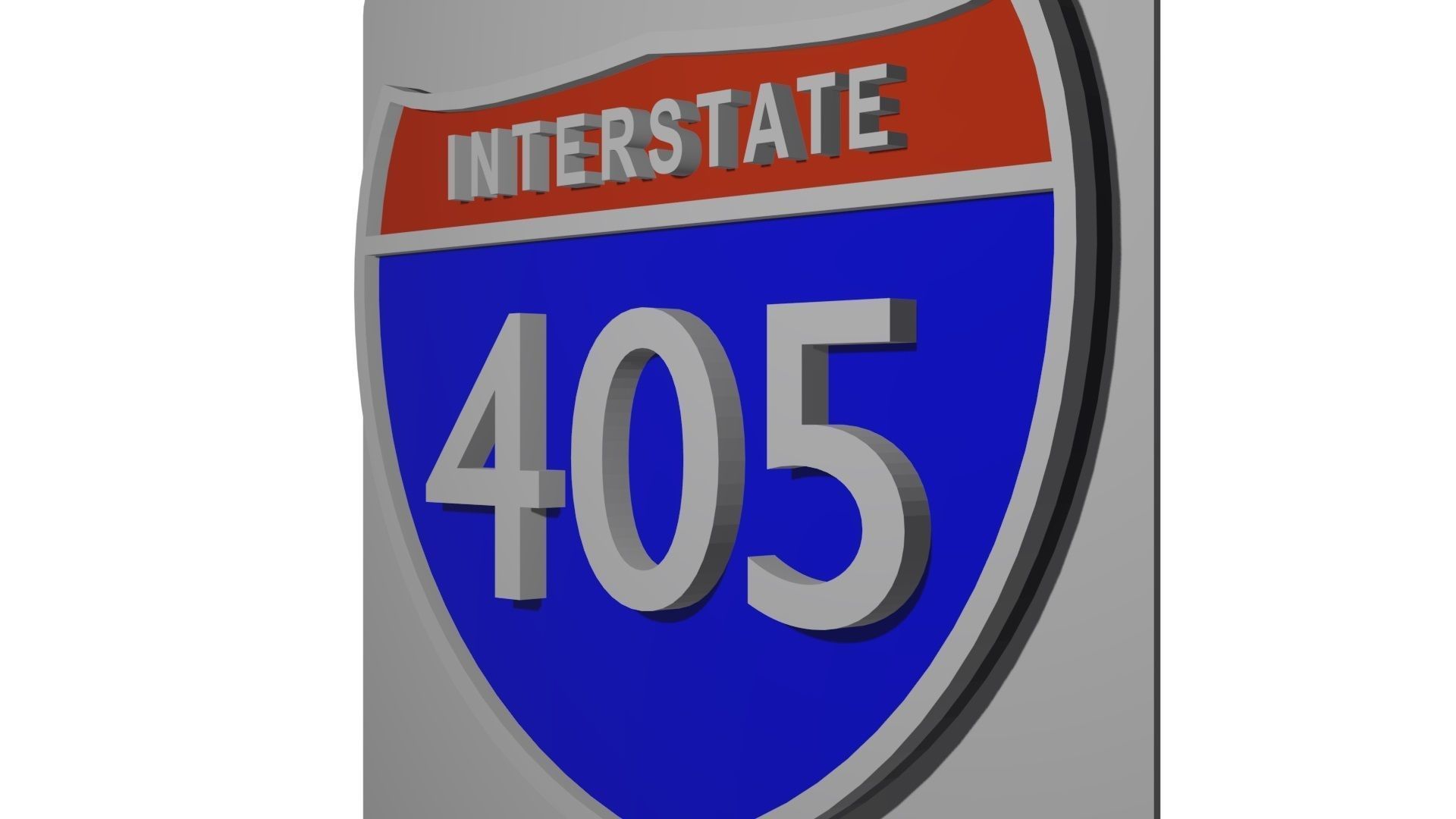 Sign Highway Interstate 405 3D model_4
