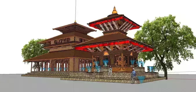 Architecture-Religion-God-Culture-Temple-0274 temple in nepal 3D model