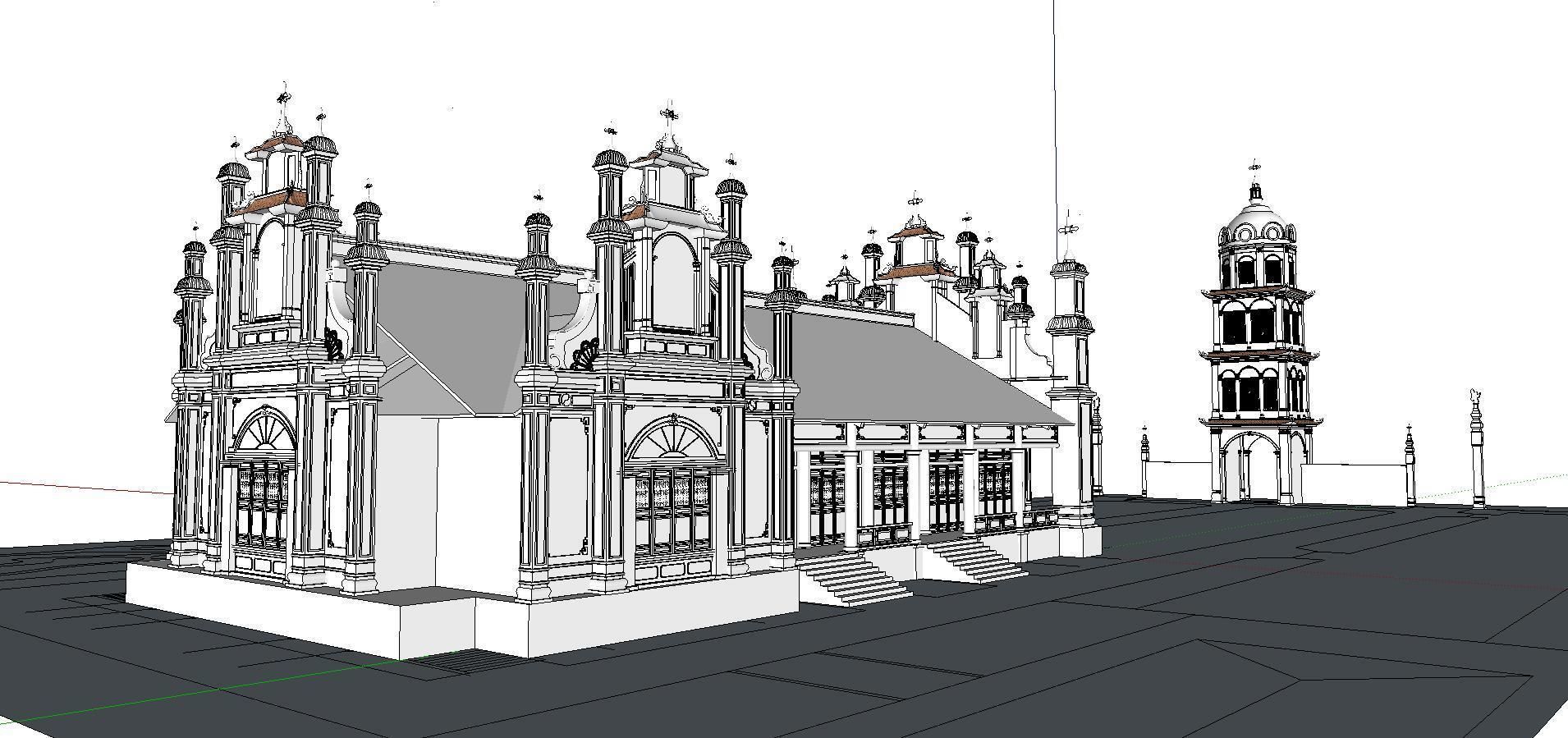 Architecture-Religion-God-Culture-Temple-0270 church with tower 3D model_3