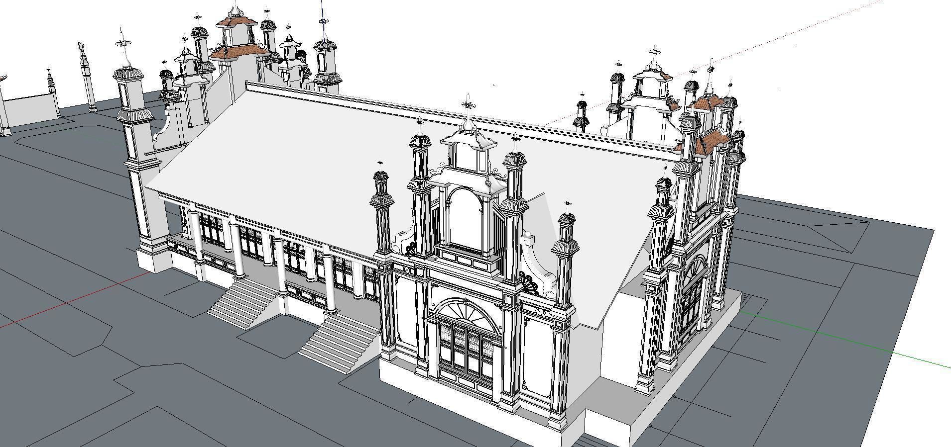 Architecture-Religion-God-Culture-Temple-0270 church with tower 3D model_4