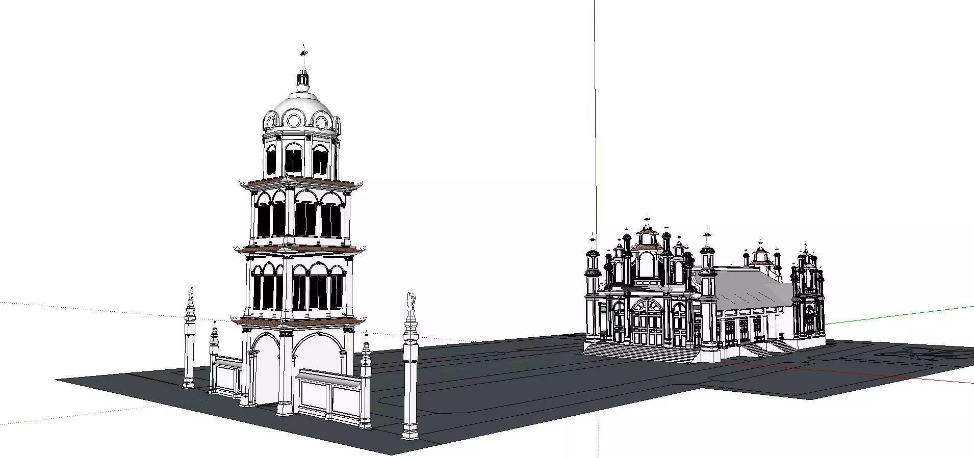 Architecture-Religion-God-Culture-Temple-0270 church with tower 3D model_0