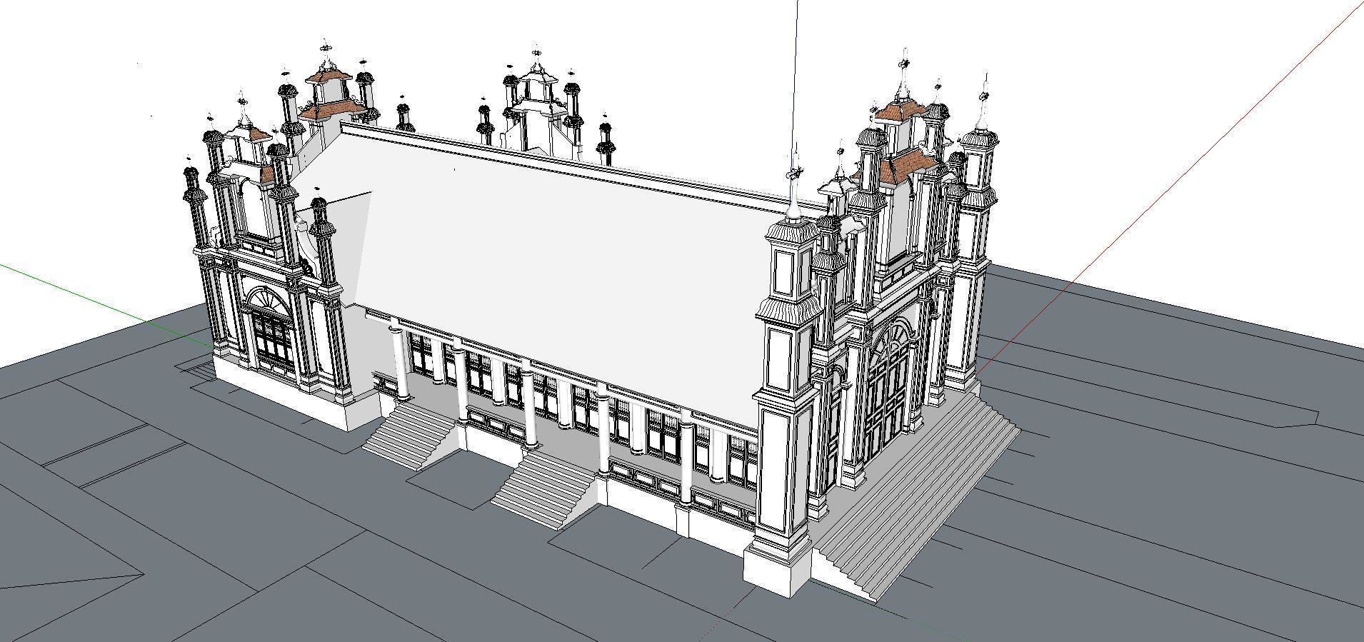 Architecture-Religion-God-Culture-Temple-0270 church with tower 3D model_2