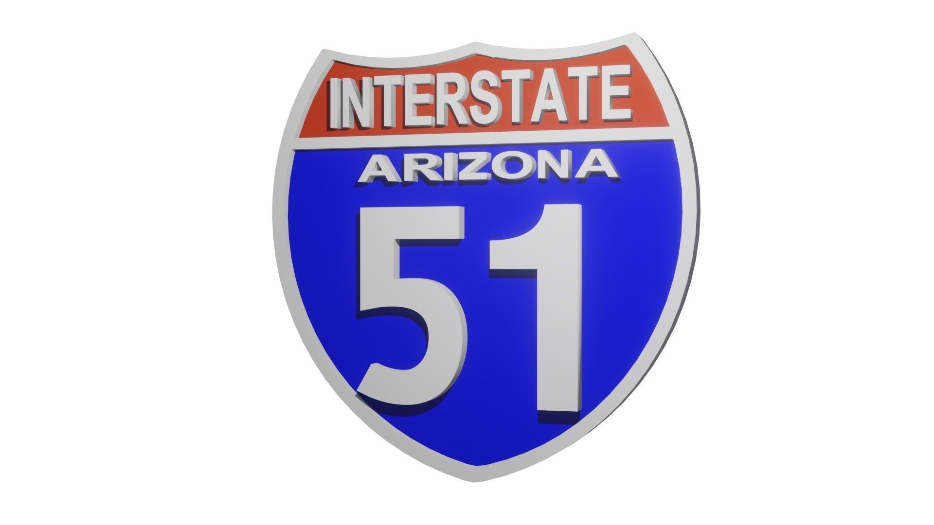 Sign Highway Arizona Interstate 51 3D model_5