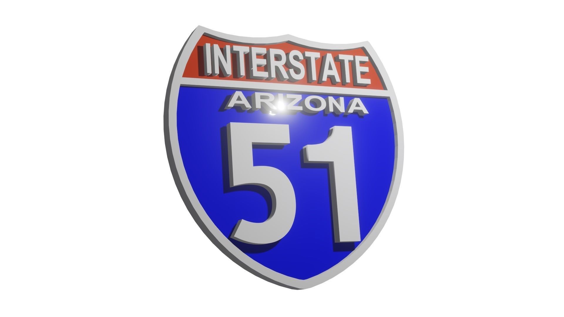 Sign Highway Arizona Interstate 51 3D model_3