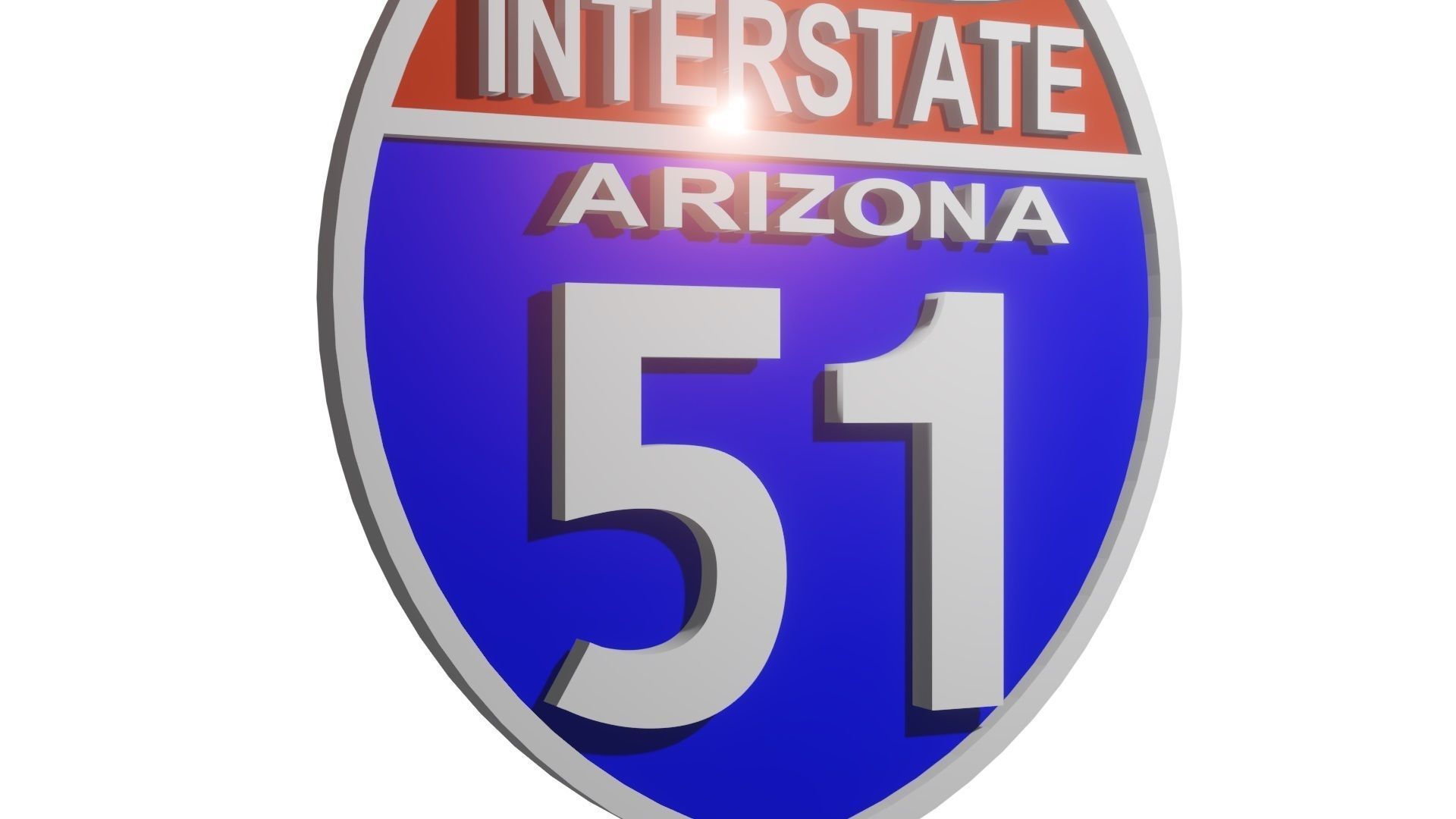 Sign Highway Arizona Interstate 51 3D model_2