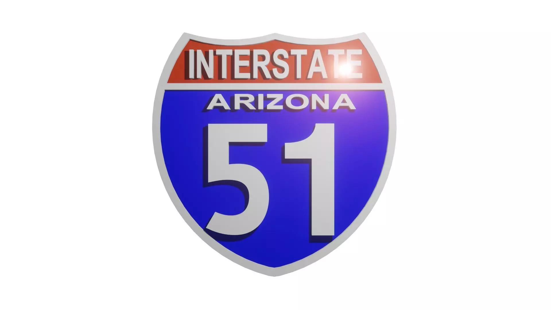 Sign Highway Arizona Interstate 51 3D model_0