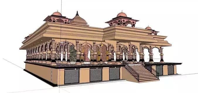Architecture-Religion-God-Culture-Temple-0265 indian temple 3D model