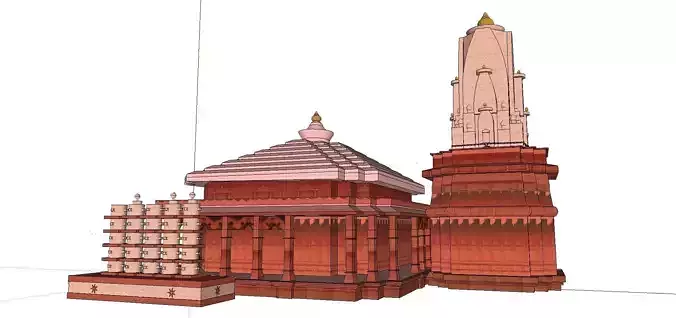 Architecture-Religion-God-Culture-Temple-0260 indian temple w... 3D model
