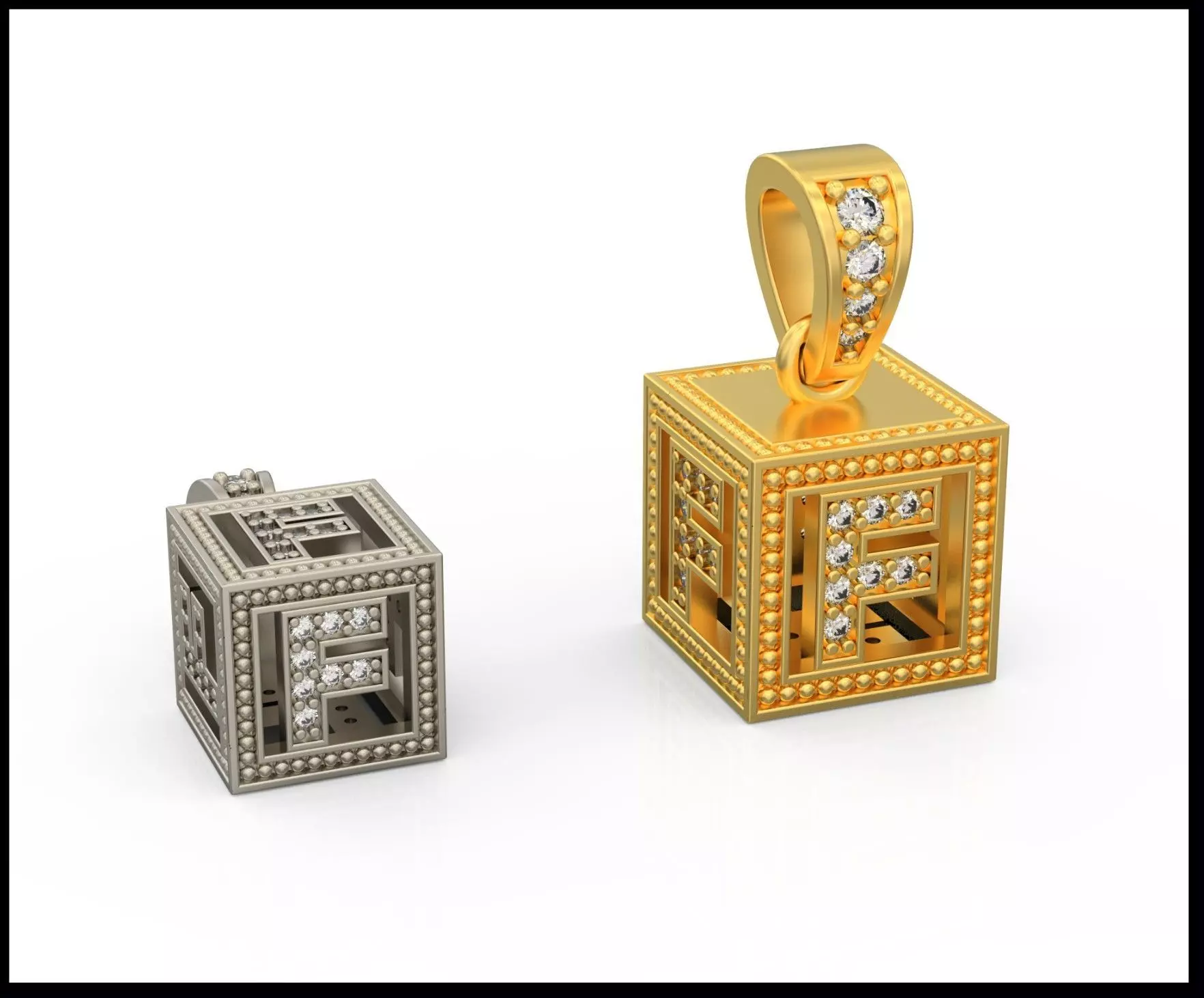 BOX LETTER F 3D print model