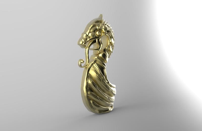 Viking dragon pendant  3D print model_8