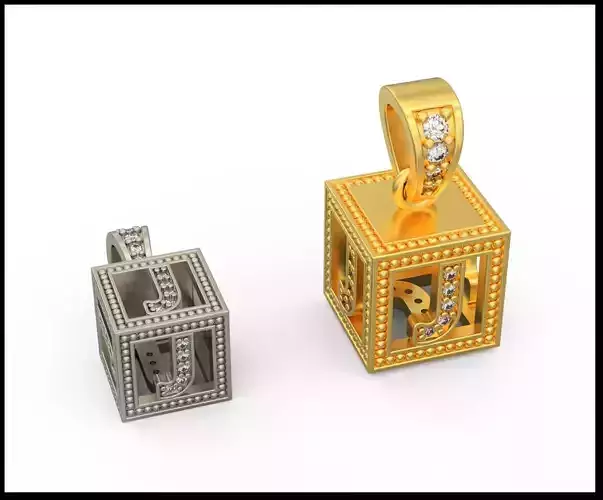 BOX LETTER J 3D print model