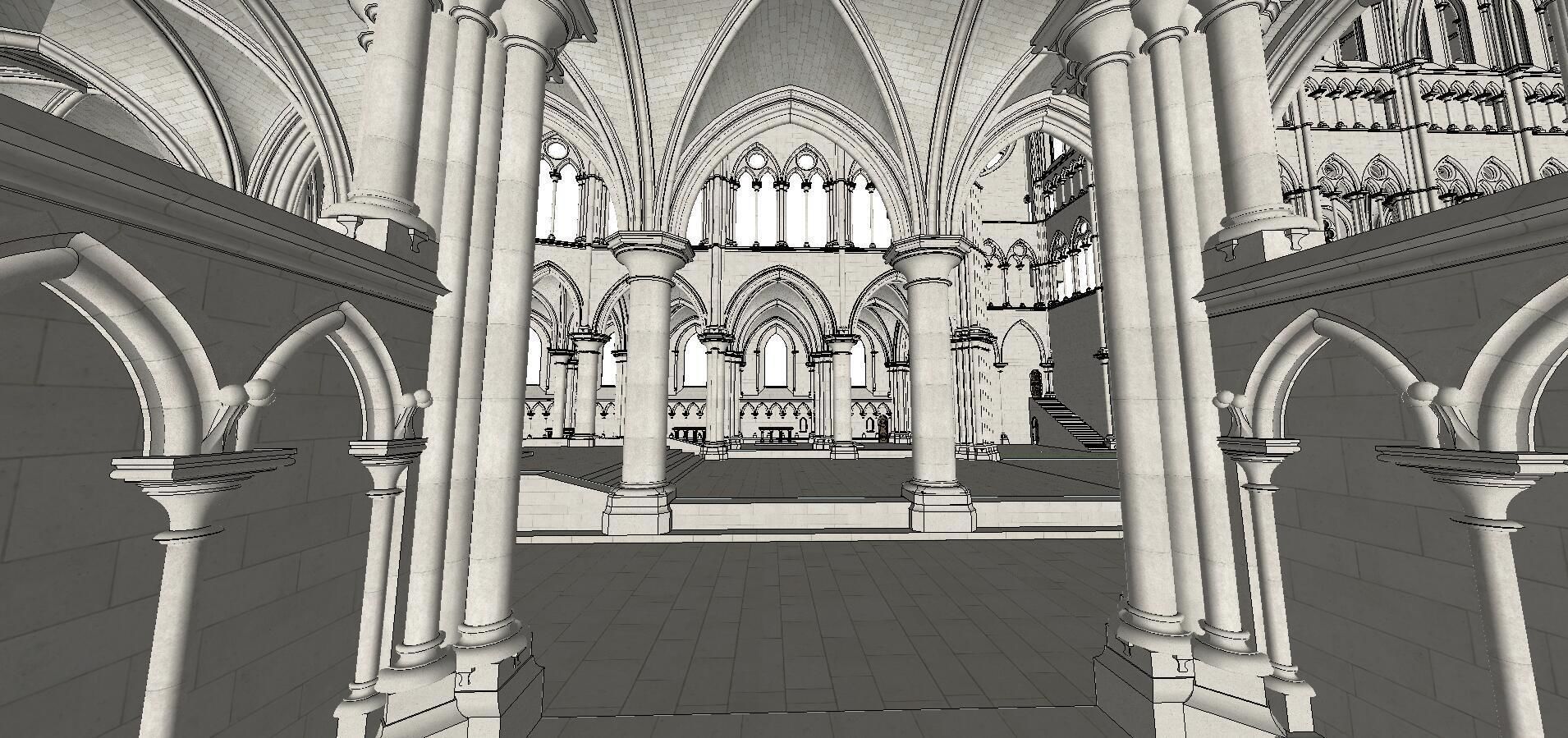 Architecture-Religion-God-Culture-Temple-0255 inside of cathe... 3D model_4