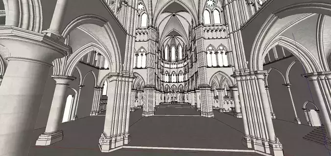 Architecture-Religion-God-Culture-Temple-0255 inside of cathe... 3D model