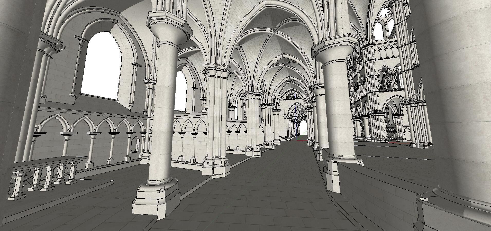 Architecture-Religion-God-Culture-Temple-0255 inside of cathe... 3D model_2