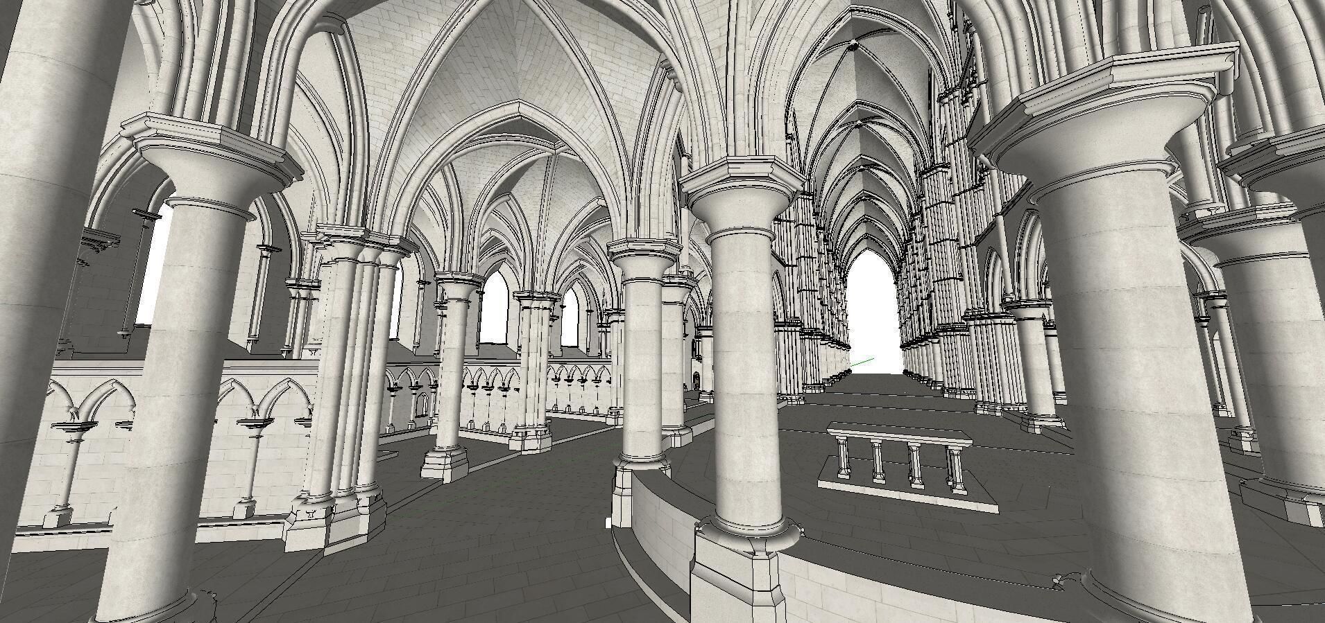 Architecture-Religion-God-Culture-Temple-0255 inside of cathe... 3D model_1