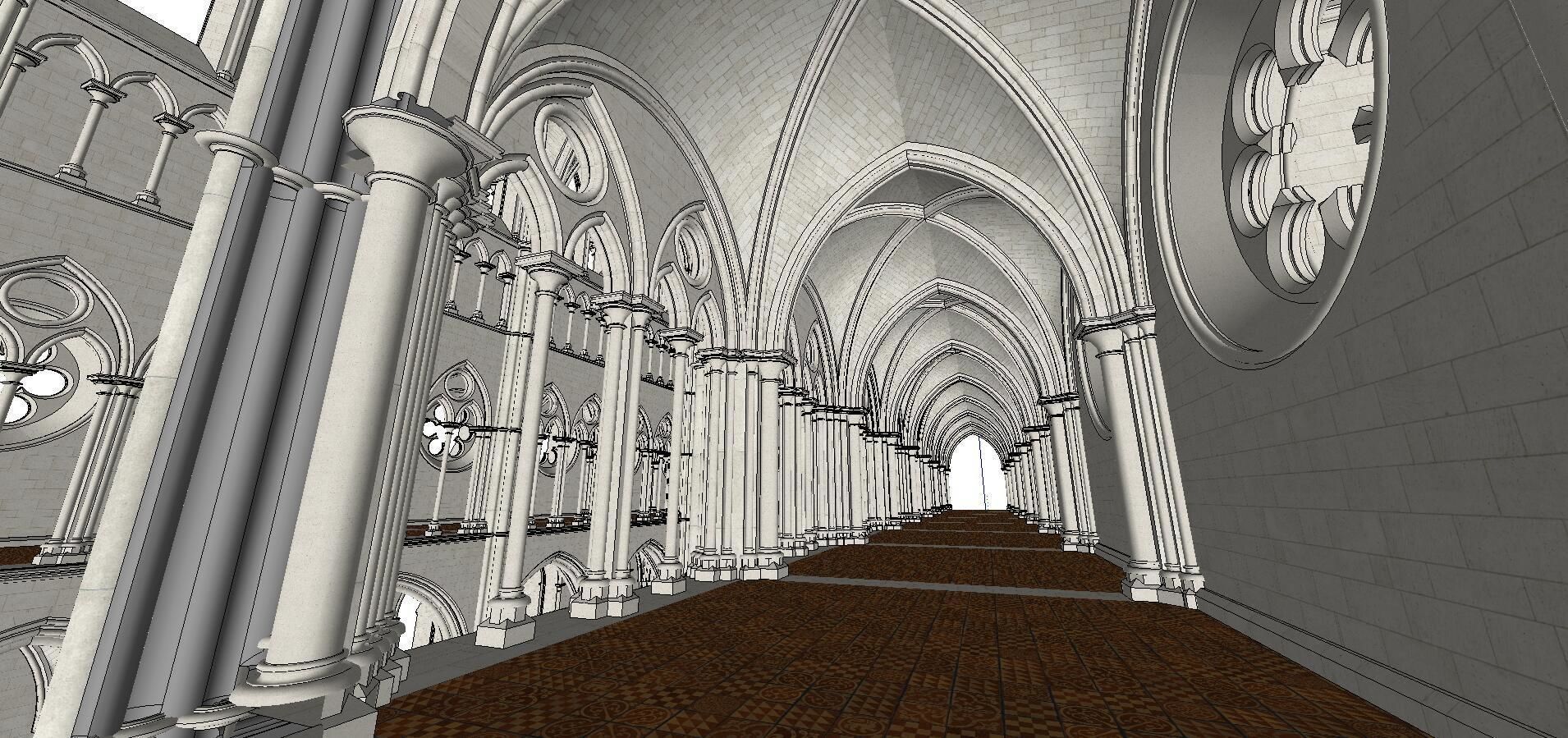 Architecture-Religion-God-Culture-Temple-0252 inside of cathe... 3D model_4