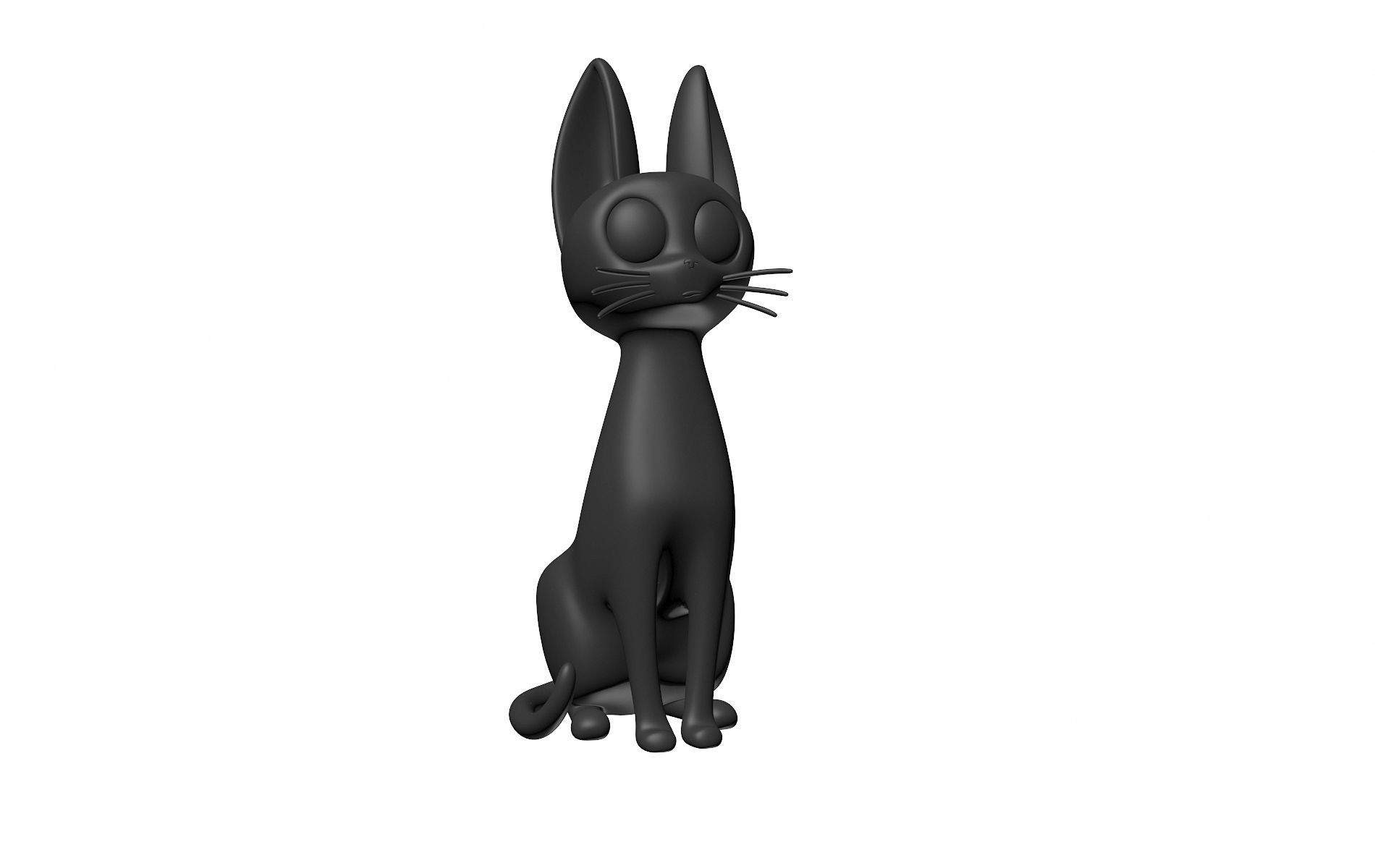 Printable Jiji Black Cat 3D print model_7