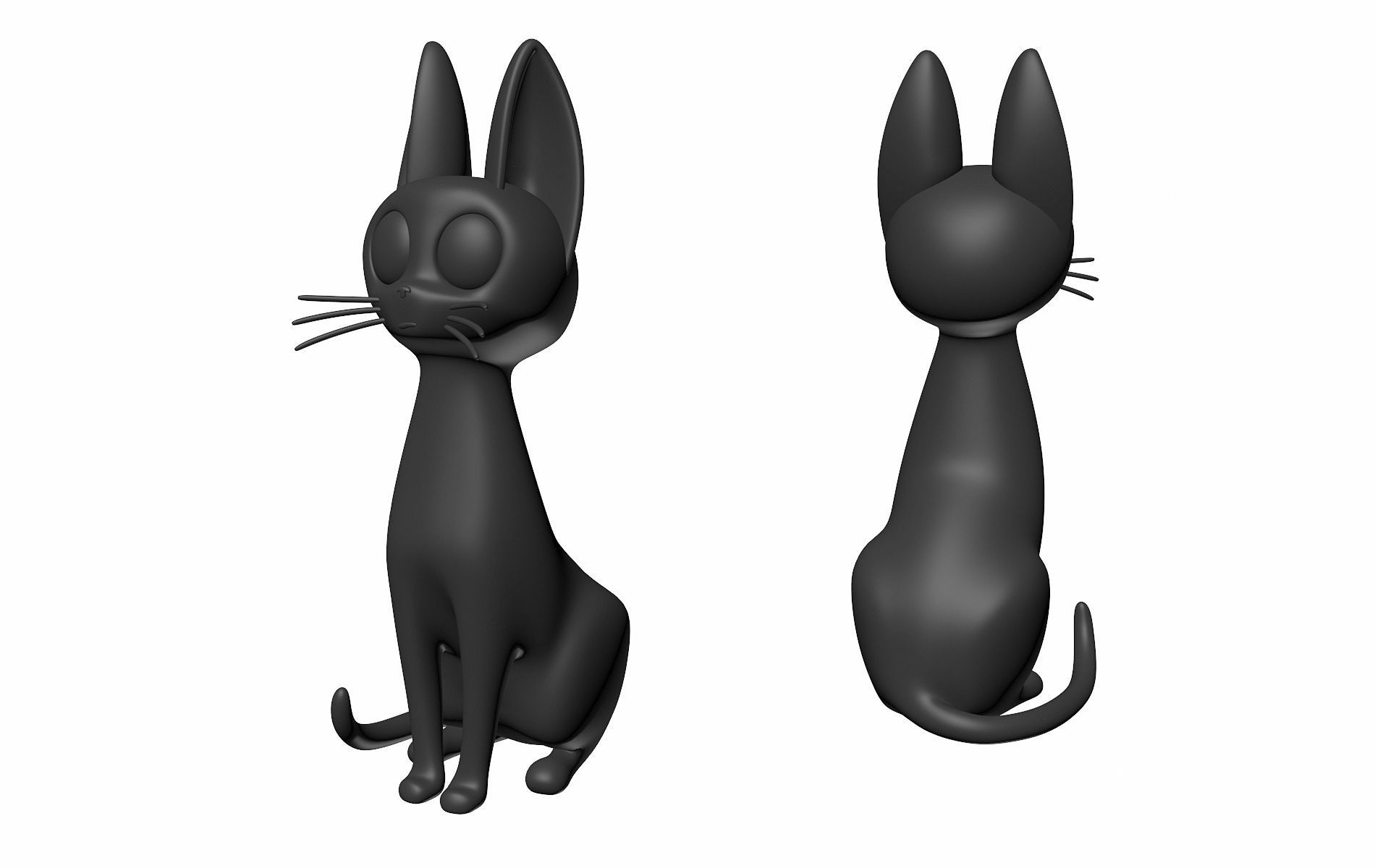 Printable Jiji Black Cat 3D print model_1