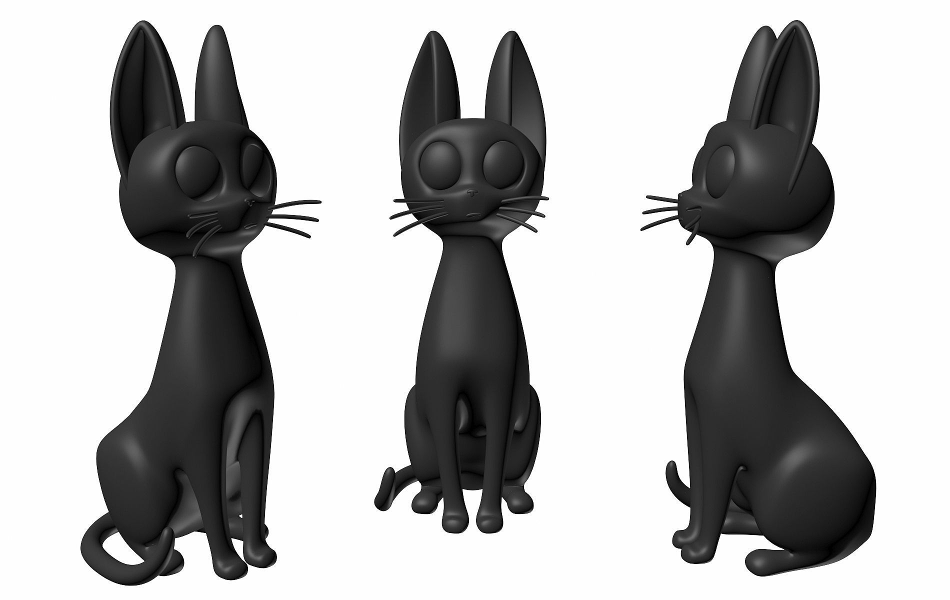 Printable Jiji Black Cat 3D print model_6