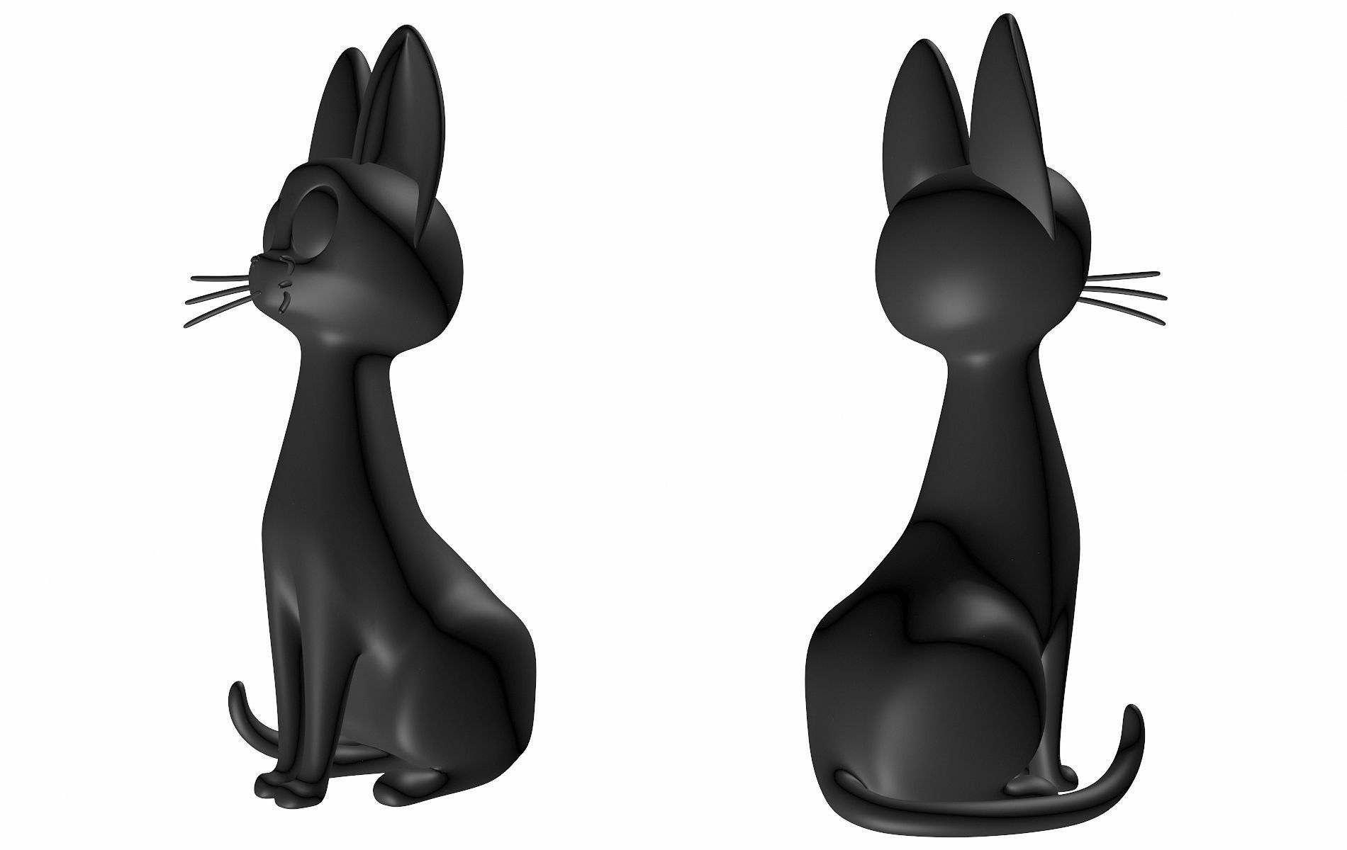 Printable Jiji Black Cat 3D print model_4