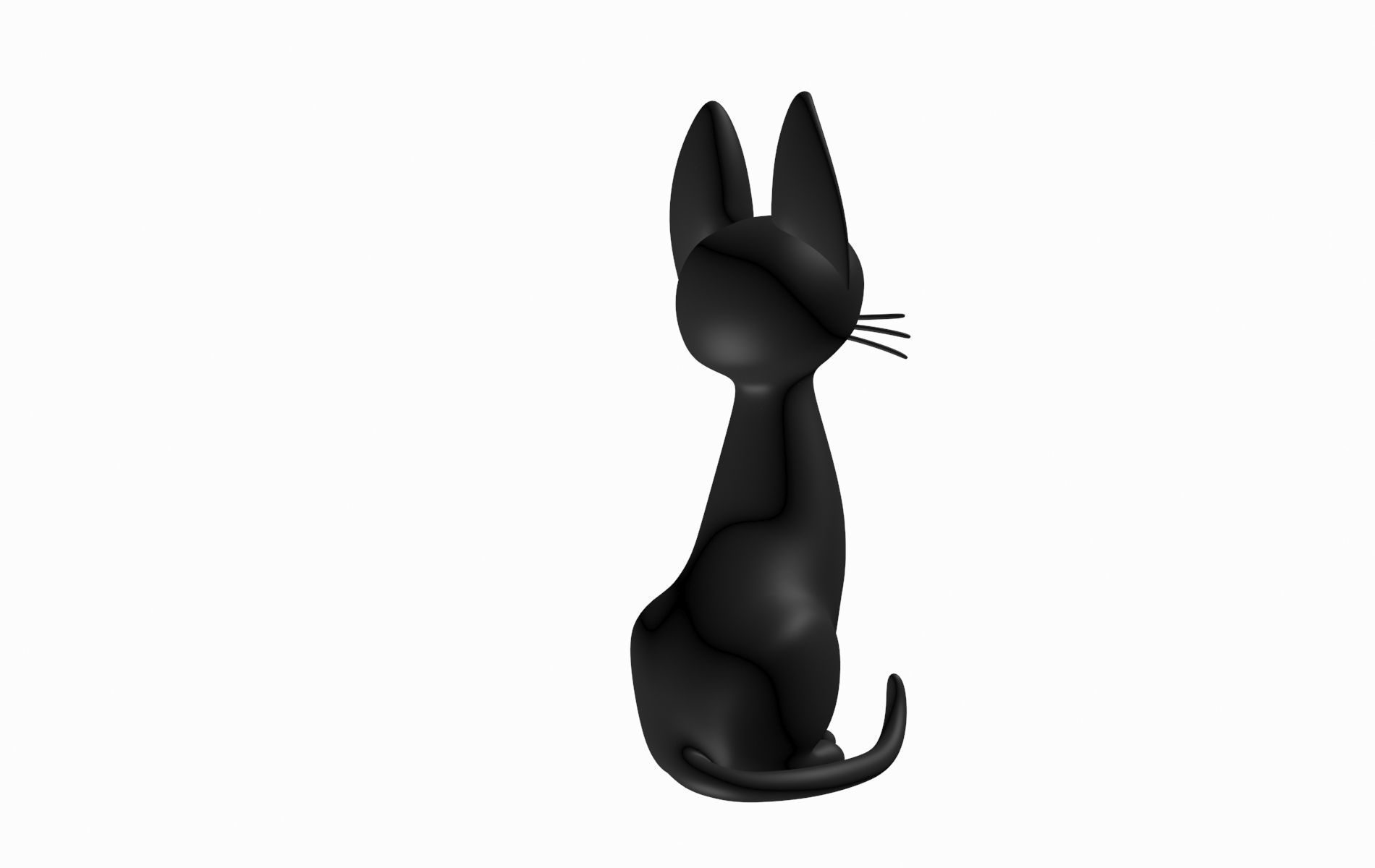 Printable Jiji Black Cat 3D print model_8