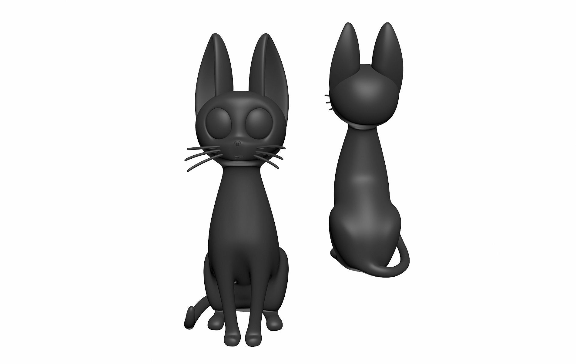 Printable Jiji Black Cat 3D print model_3