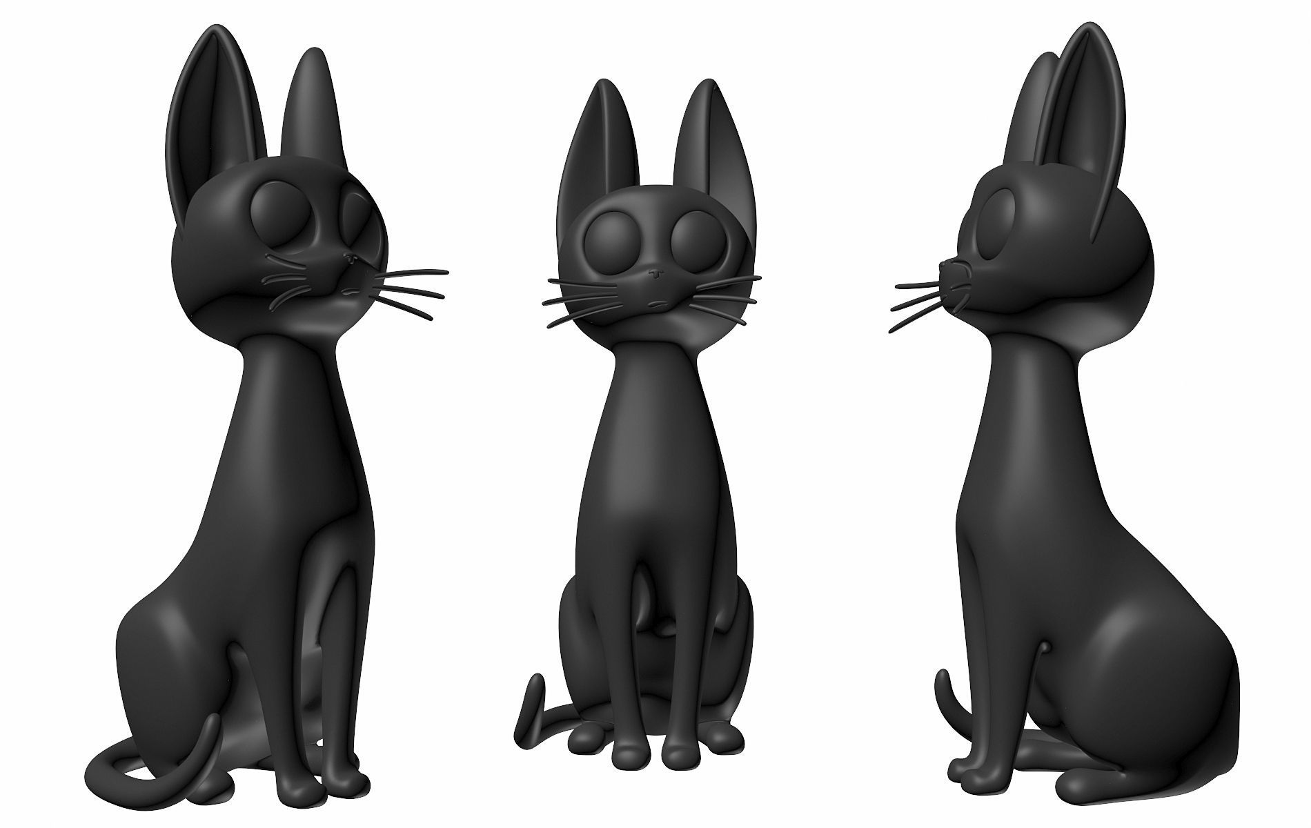Printable Jiji Black Cat 3D print model_5