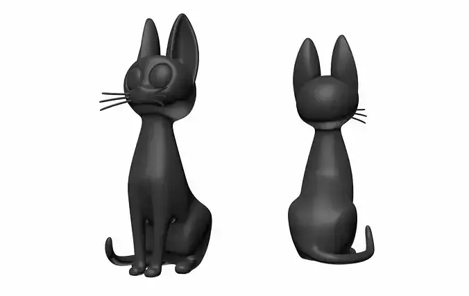 Printable Jiji Black Cat 3D print model