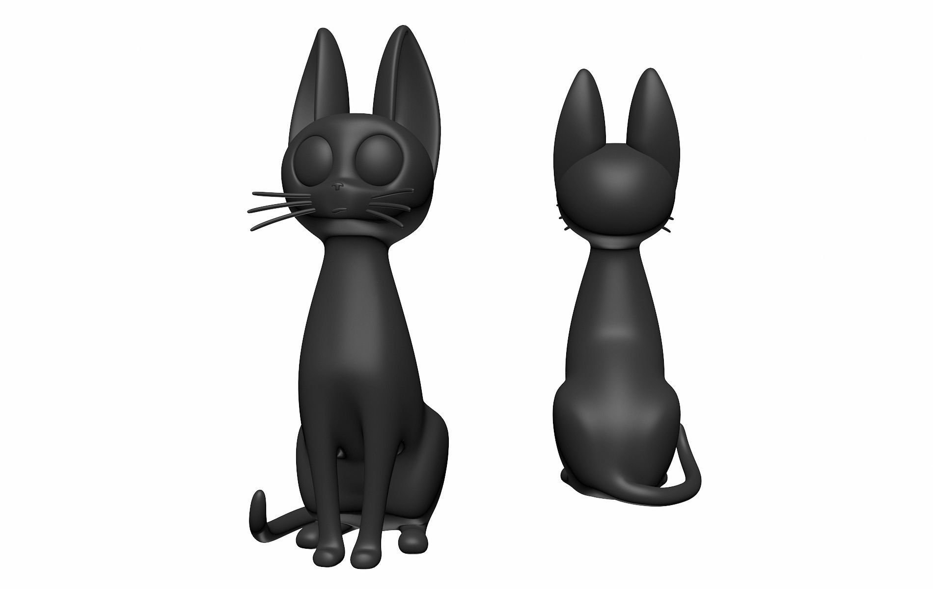 Printable Jiji Black Cat 3D print model_2