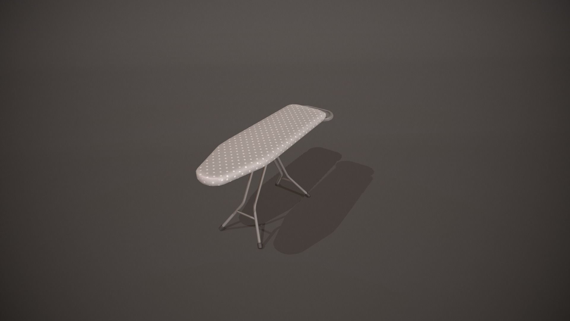 Grey and White Spots Ironing Board Low-poly 3D model_8