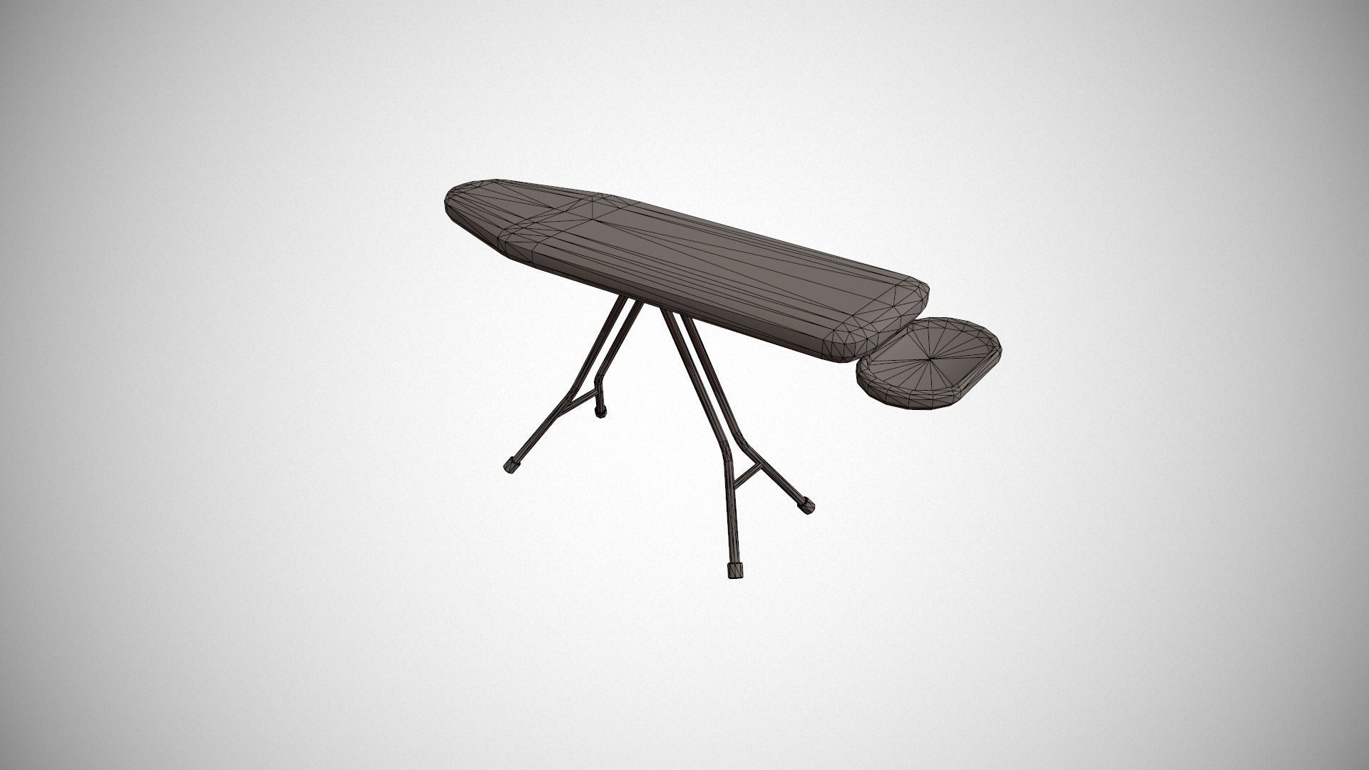 Grey and White Spots Ironing Board Low-poly 3D model_18