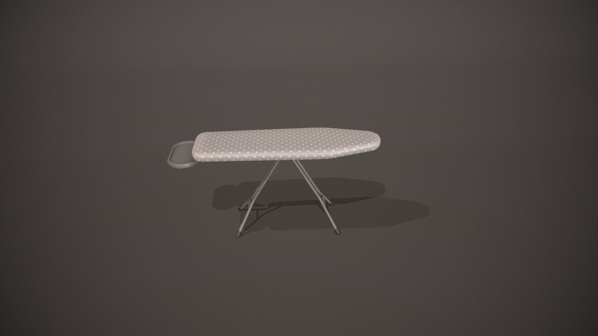 Grey and White Spots Ironing Board Low-poly 3D model_1