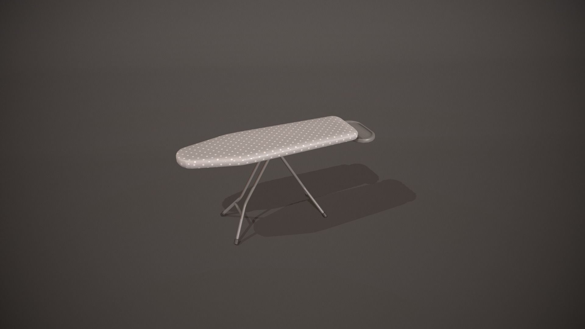 Grey and White Spots Ironing Board Low-poly 3D model_7