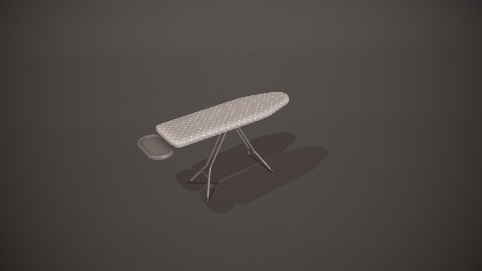 Grey and White Spots Ironing Board Low-poly 3D model_2