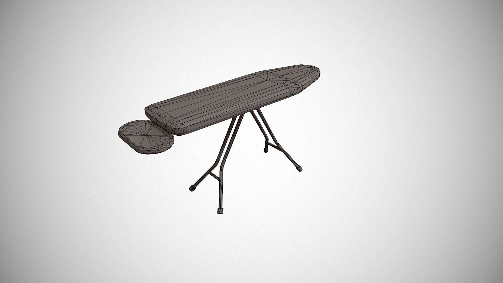 Grey and White Spots Ironing Board Low-poly 3D model_15