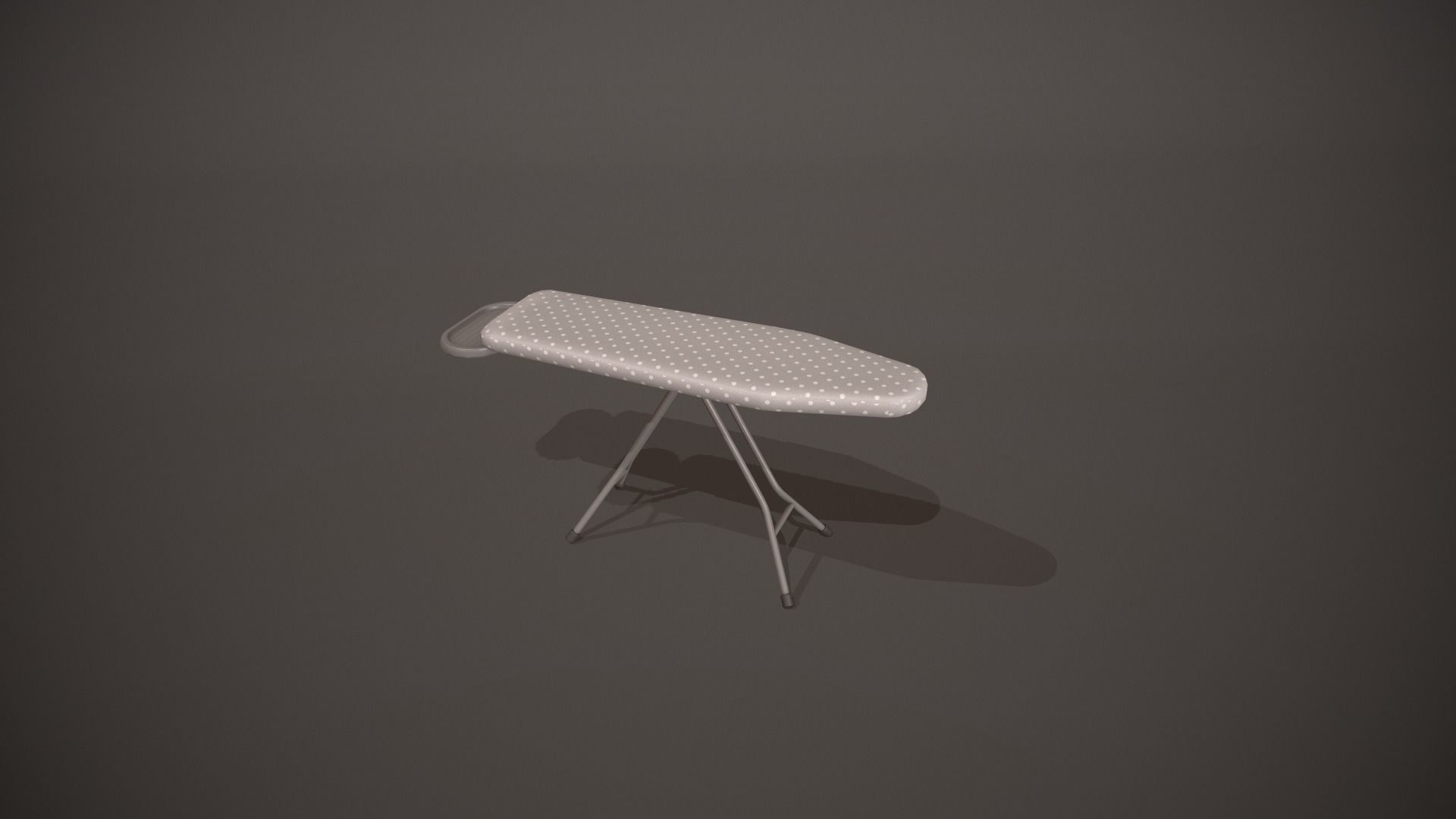 Grey and White Spots Ironing Board Low-poly 3D model_11
