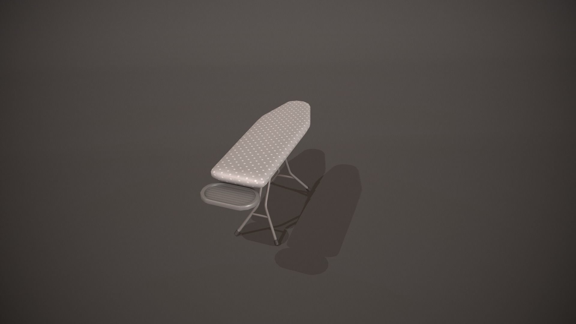Grey and White Spots Ironing Board Low-poly 3D model_3