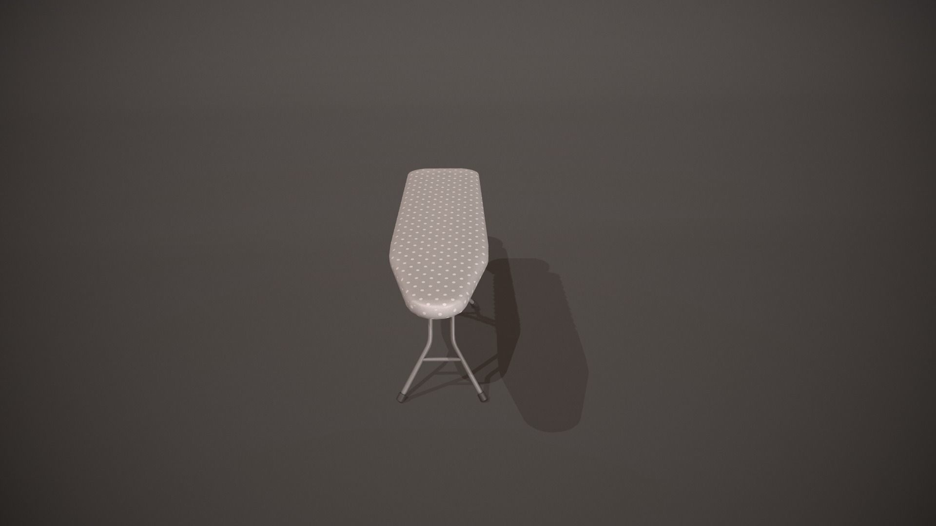 Grey and White Spots Ironing Board Low-poly 3D model_9