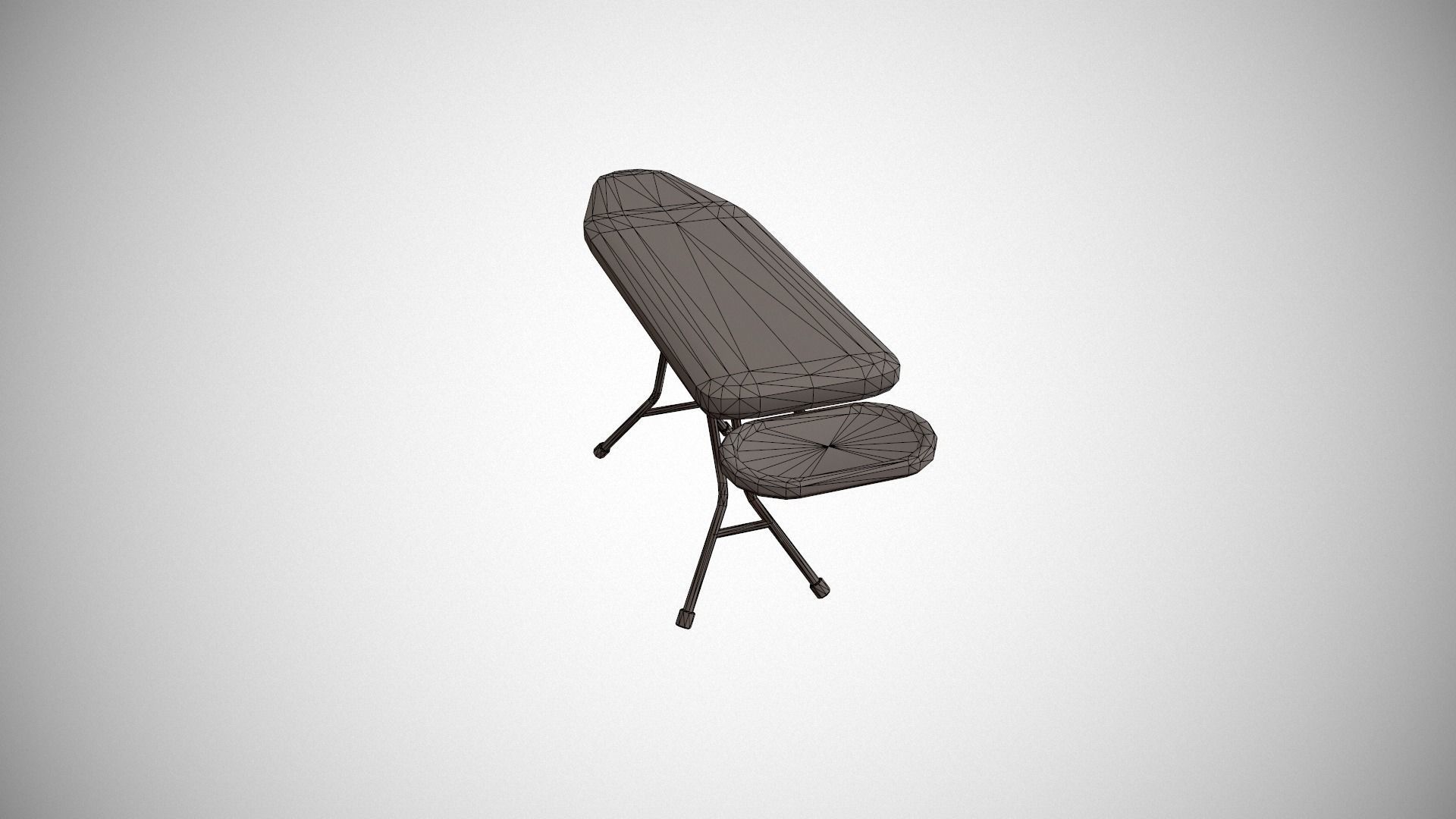 Grey and White Spots Ironing Board Low-poly 3D model_17