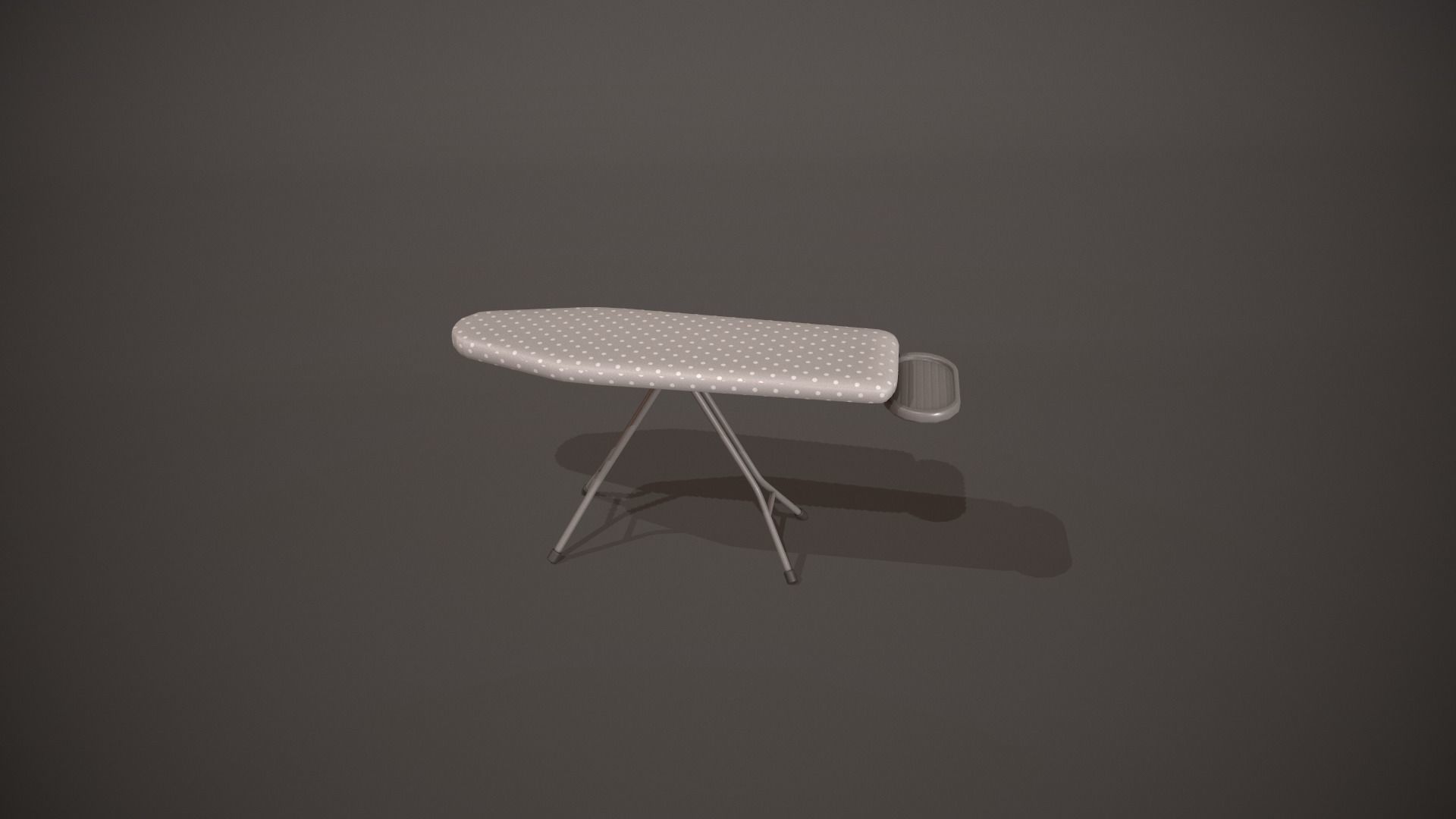 Grey and White Spots Ironing Board Low-poly 3D model_6