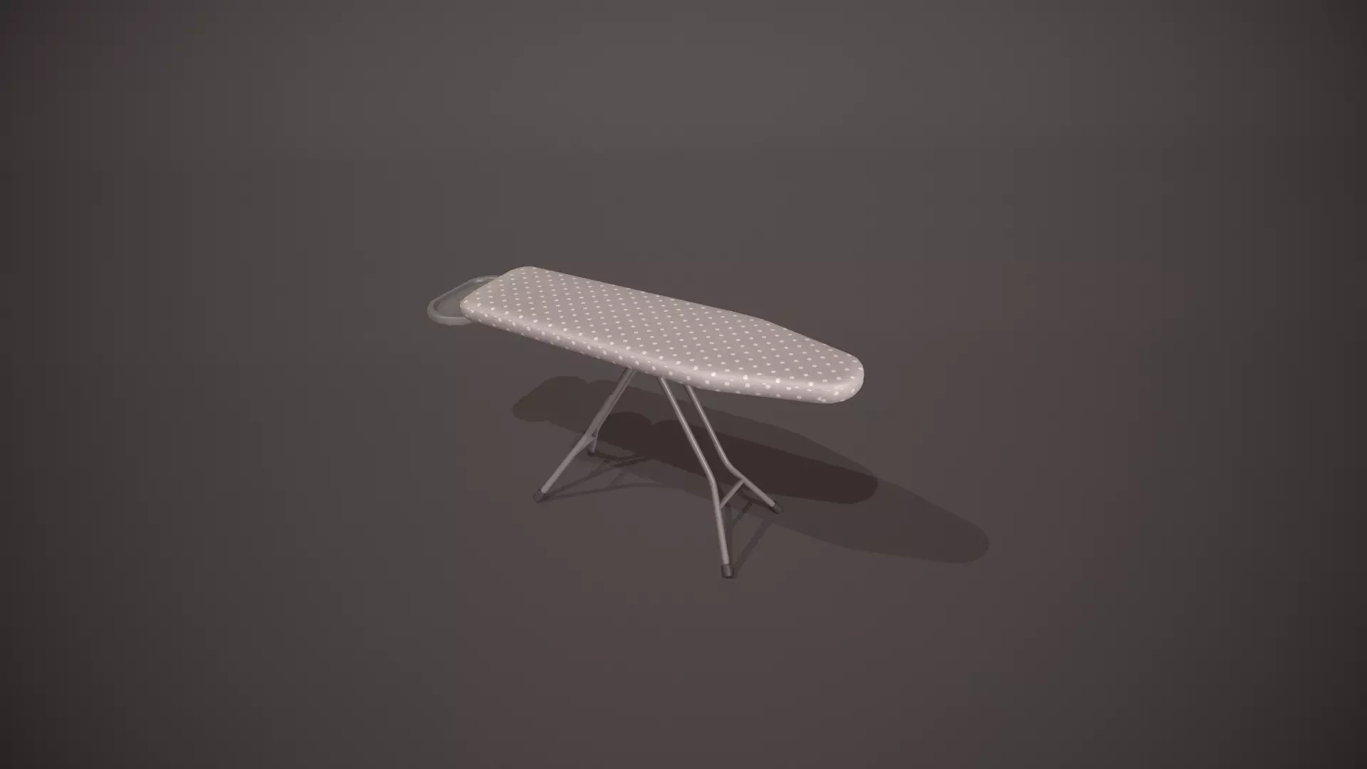 Grey and White Spots Ironing Board Low-poly 3D model_0