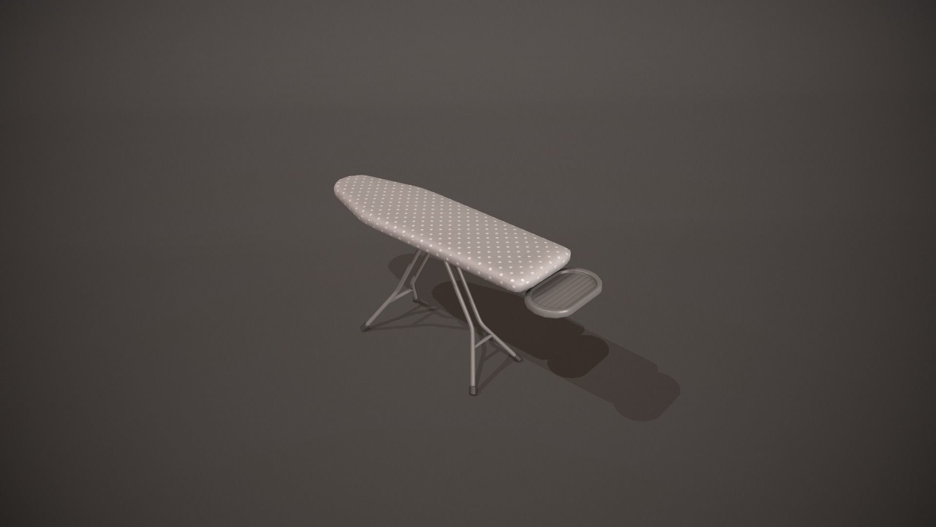 Grey and White Spots Ironing Board Low-poly 3D model_5