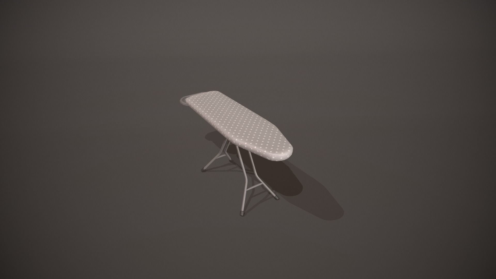Grey and White Spots Ironing Board Low-poly 3D model_10