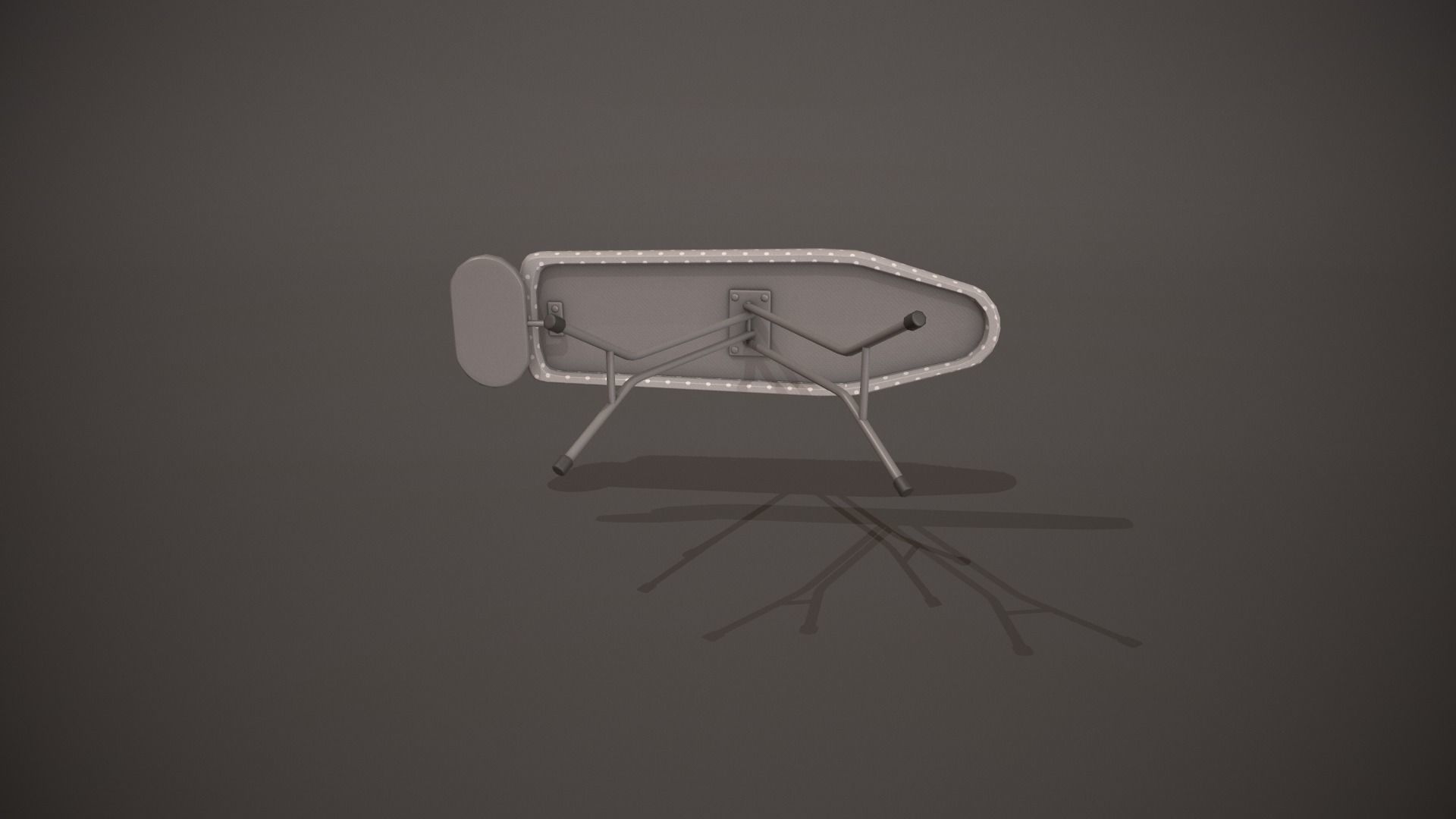 Grey and White Spots Ironing Board Low-poly 3D model_12
