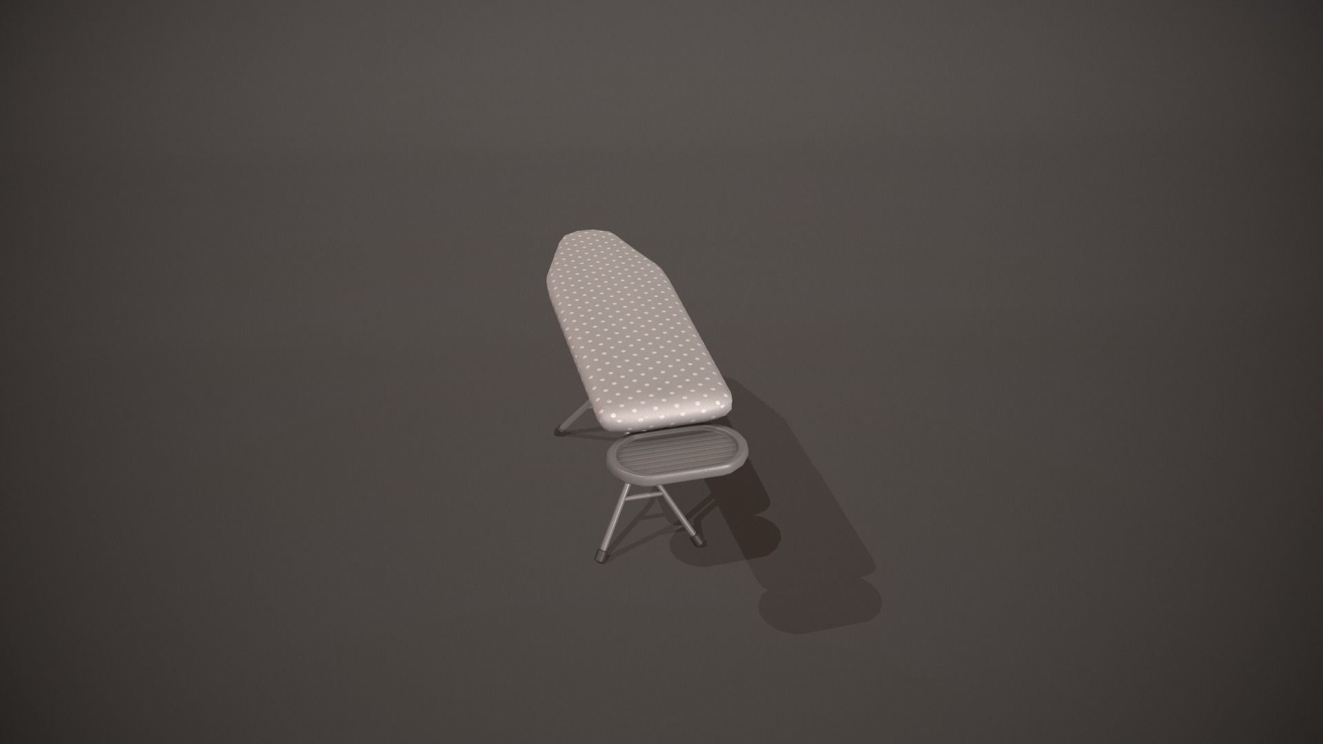 Grey and White Spots Ironing Board Low-poly 3D model_4