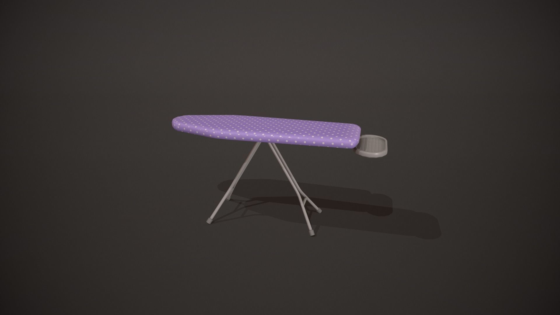 Purple and White Spots Ironing Board Low-poly 3D model_6