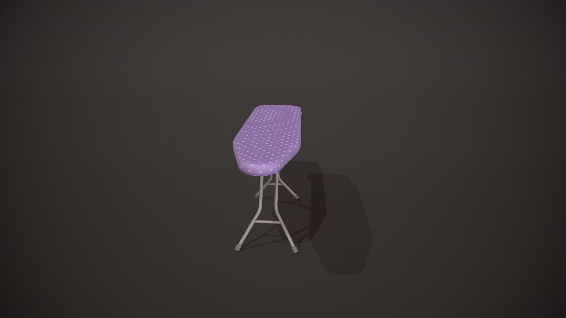 Purple and White Spots Ironing Board Low-poly 3D model_9