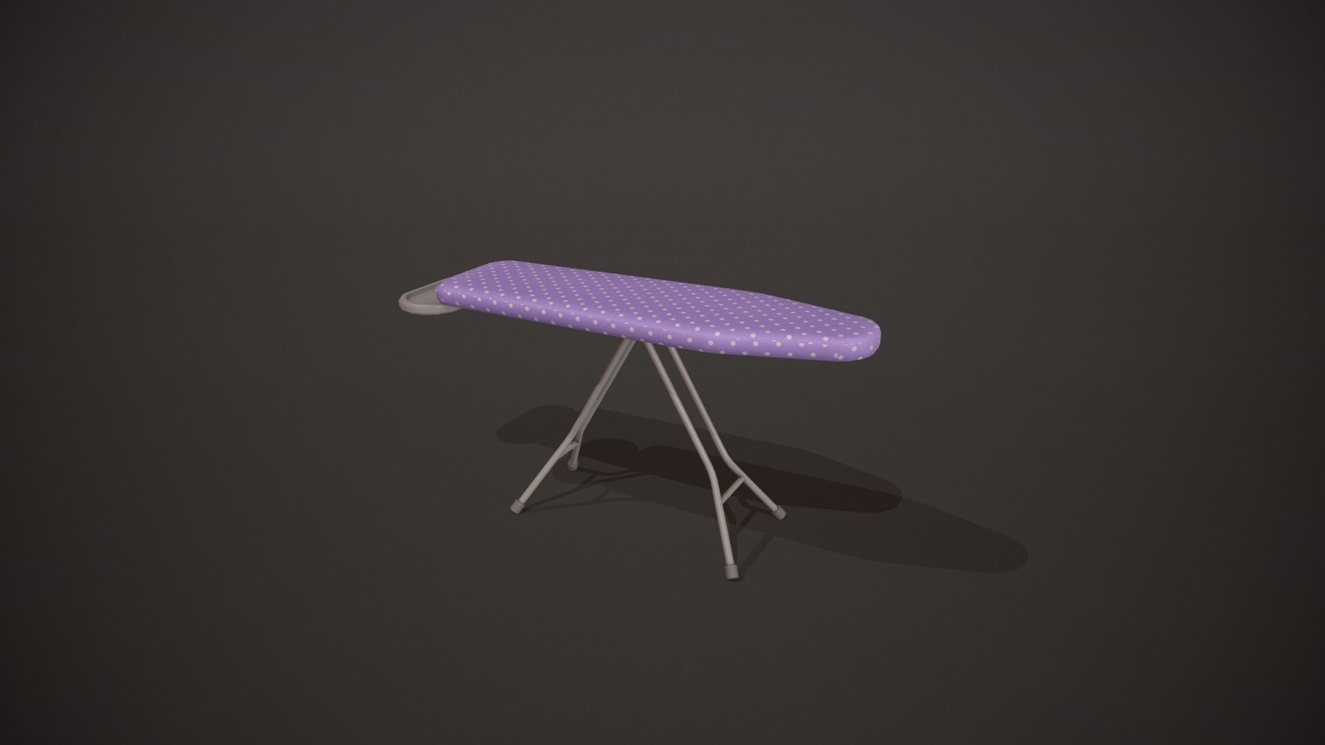 Purple and White Spots Ironing Board Low-poly 3D model_11